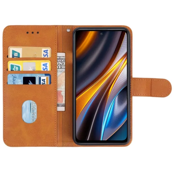 SMOOTH Peňaženkové puzdro Xiaomi Poco X4 GT hnedé
