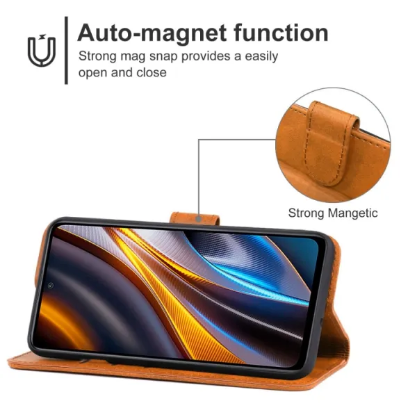 SMOOTH Peňaženkové puzdro Xiaomi Poco X4 GT hnedé