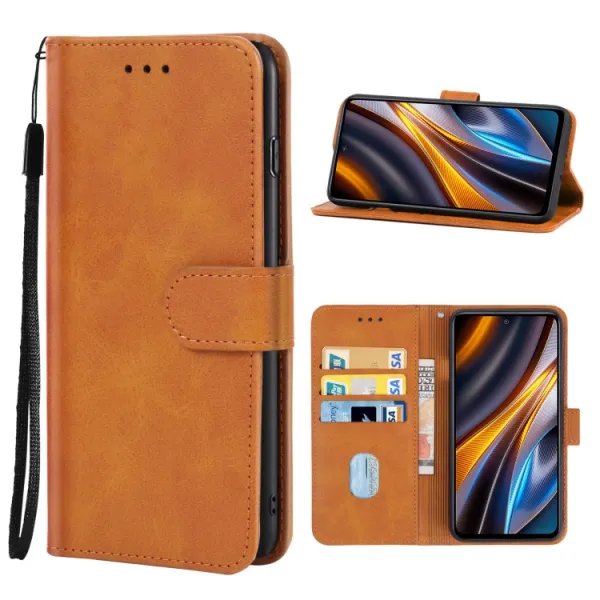 SMOOTH Peňaženkové puzdro Xiaomi Poco X4 GT hnedé