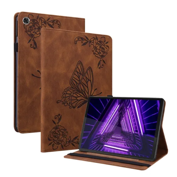 ART Zaklápací obal Lenovo Tab M10 Plus (TB-X606F / TB-X606L / TB-X606X / ZA5T0081CZ / ZA5V0206CZ) BUTTERFLY hnedý