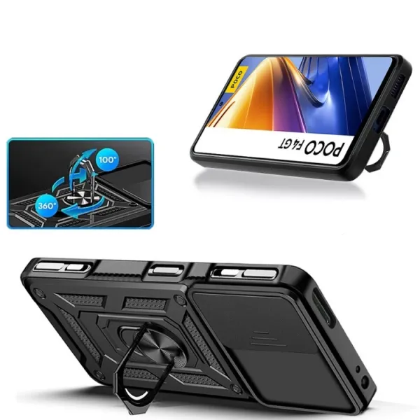RING Obal s držiakom pre Xiaomi Poco F4 GT ružový