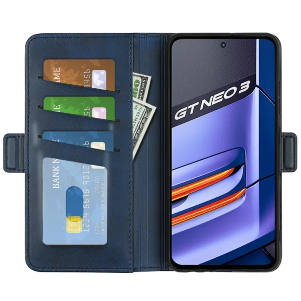 SIDE Peňaženkové puzdro pre Realme GT Neo 3 modré