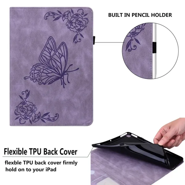 ART BUTTERFLY Zaklápacie puzdro Amazon Kindle Fire HD 10 2019 / 2017 (9. generácia / 7. generácia) fialové