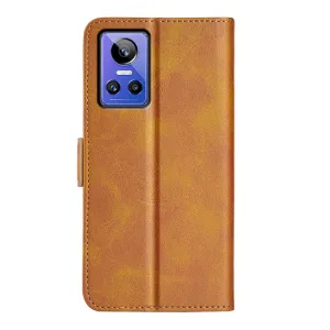 SIDE Peňaženkové puzdro pre Realme GT Neo 3 svetlohnedé