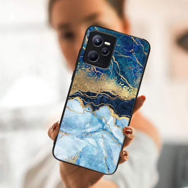 MY ART Ochranný obal Realme C35 -BLUE MARBLE (141)