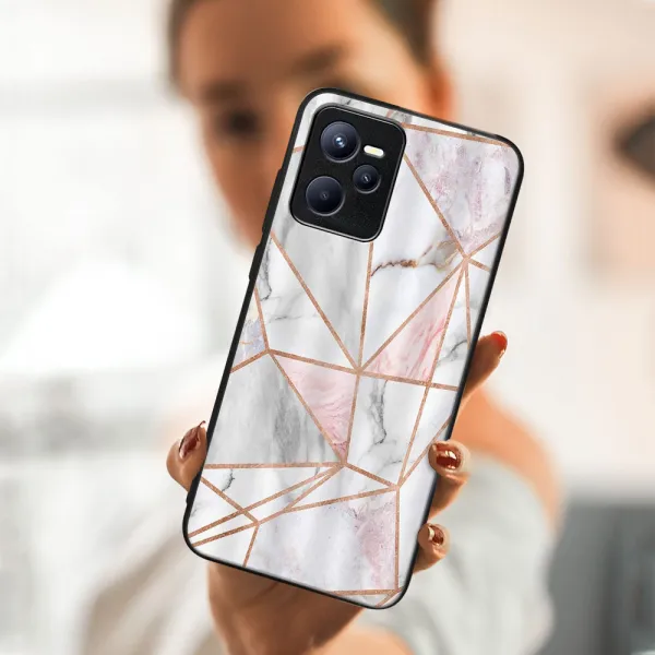 MY ART Ochranný obal Realme C35 -PINK MARBLE (143)