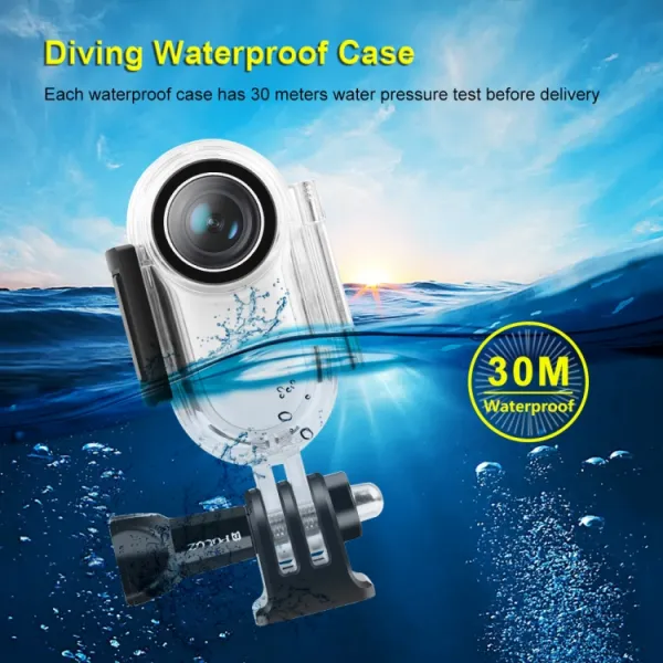 PULUZ 30M Vodotesný obal pre Insta360 GO 2 priehľadný