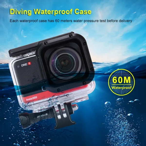 PULUZ 60M Vodotesný obal pre Insta360 ONE R (4K Edition) priehľadný