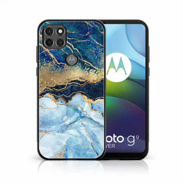 MY ART Ochranný obal Motorola Moto G9 Power -BLUE MARBLE (141)