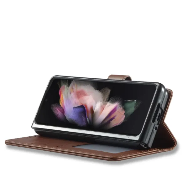 IMEEKE Peňaženkový kryt Samsung Galaxy Z Fold4 5G tmavohnedé