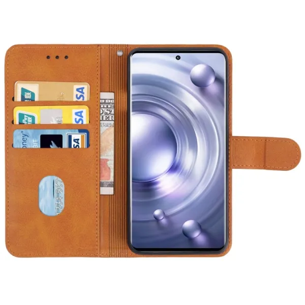 SMOOTH Peňaženkové puzdro Vivo X80 Pro hnedé