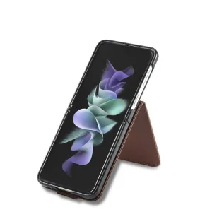 IMEEKE Peňaženkový kryt Samsung Galaxy Z Flip4 5G tmavohnedý