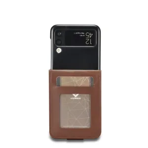 IMEEKE Peňaženkový kryt Samsung Galaxy Z Flip4 5G tmavohnedý