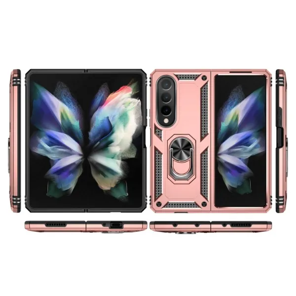 RING Obal s držiakom pre Samsung Galaxy Z Fold4 5G ružový