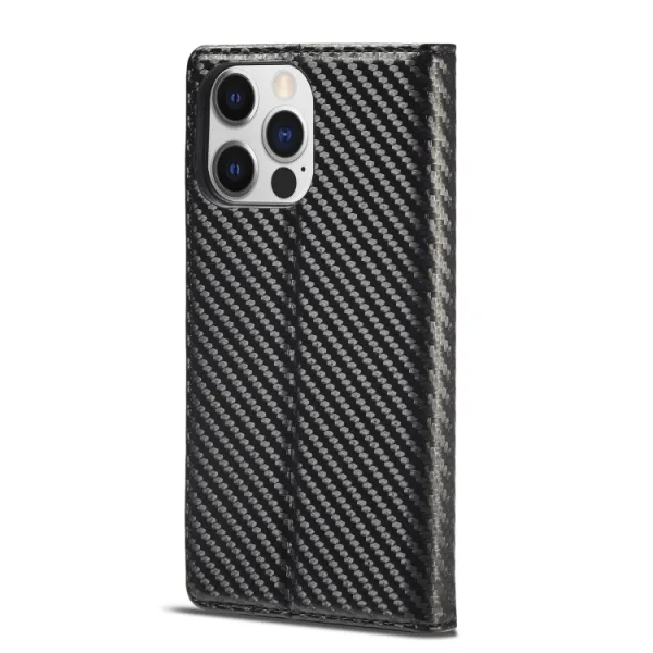 IMEEKE CARBON Peňaženkový kryt Apple iPhone 14 Pro čierny
