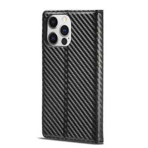 IMEEKE CARBON Peňaženkový kryt Apple iPhone 14 Pro čierny