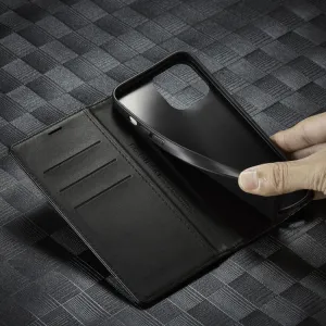 IMEEKE CARBON Peňaženkový kryt Apple iPhone 14 Pro čierny