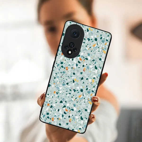 MY ART Silikónový obal Honor 50 / Huawei Nova 9 -BLUE TERRAZZO (164)