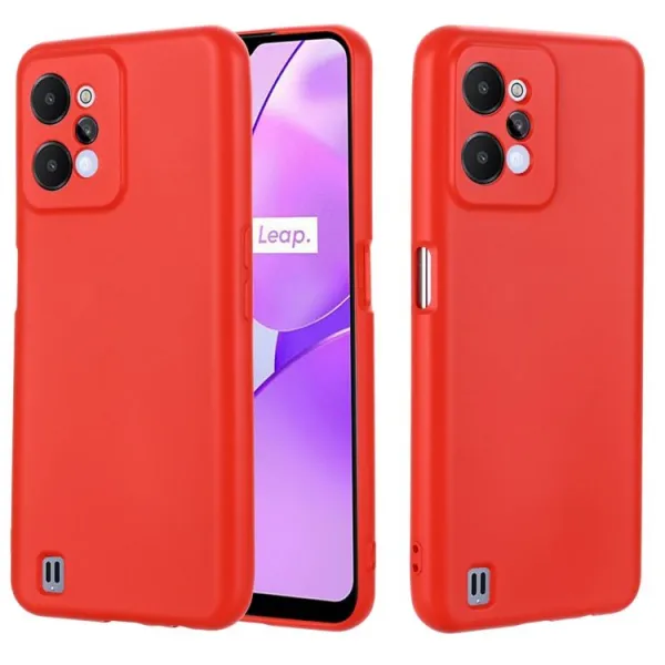RUBBER Ochranný kryt pre Realme C31 červený