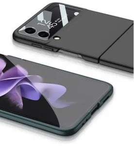 GKK Plastový kryt so sklom pre vonkajší displej Samsung Galaxy Z Flip4 5G čierny