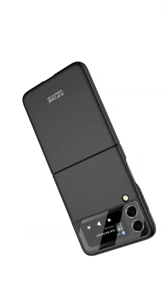 GKK Plastový kryt so sklom pre vonkajší displej Samsung Galaxy Z Flip4 5G čierny
