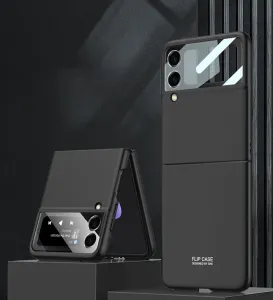 GKK Plastový kryt so sklom pre vonkajší displej Samsung Galaxy Z Flip4 5G čierny