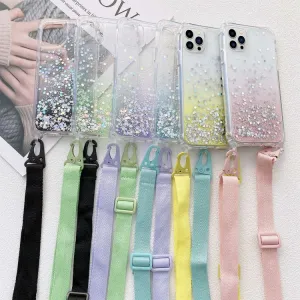 GLITTER Kryt so šnúrkou Apple iPhone 14 Pro Max čierny