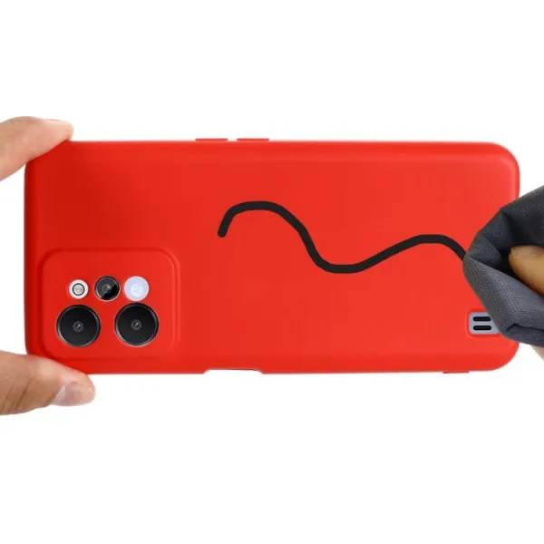 RUBBER Ochranný kryt pre Realme C31 červený