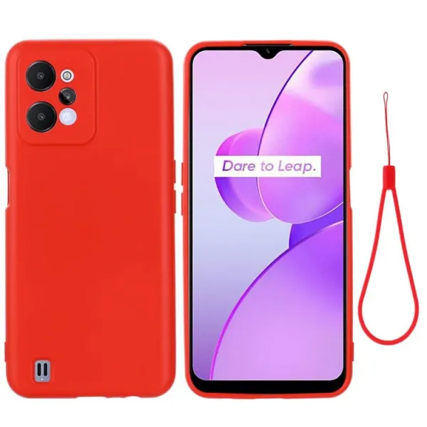 RUBBER Ochranný kryt pre Realme C31 červený