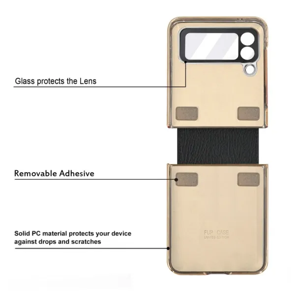 LEATHER Kryt s držiakom Samsung Galaxy Z Flip4 5G ružový