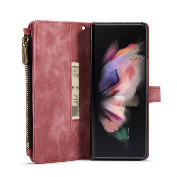 WALLET Ochranný kryt s peňaženkou 2v1 pre Samsung Galaxy Z Fold4 5G červený