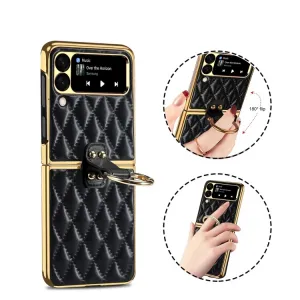 LATTICE RING Ochranný obal s držiakom Samsung Galaxy Z Flip4 5G čierny