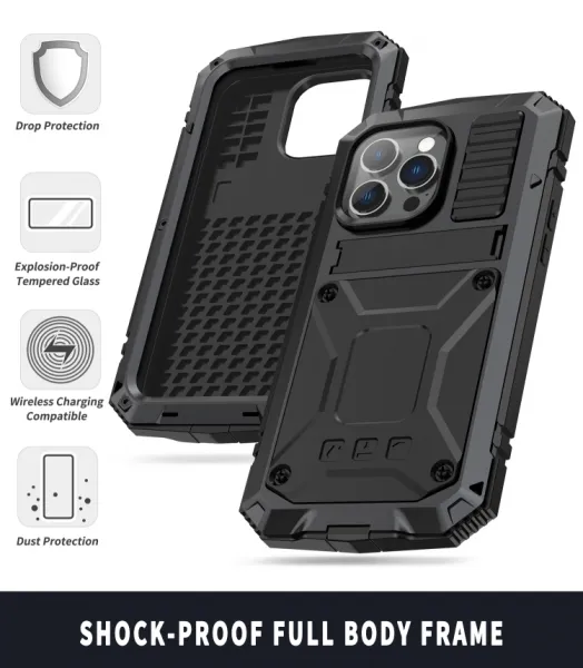 R-JUST Extra odolný kryt Apple iPhone 14 Pro čierny