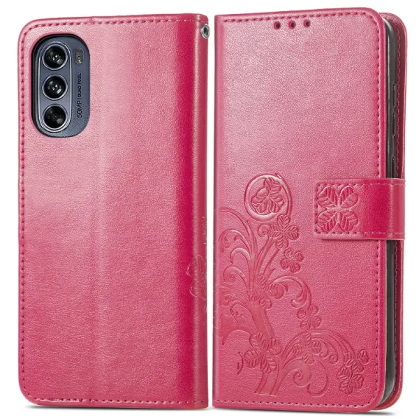 ART Peňaženkový kryt Motorola Moto G62 5G FLOWERS tmavoružový