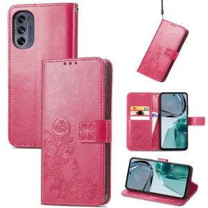 ART Peňaženkový kryt Motorola Moto G62 5G FLOWERS tmavoružový