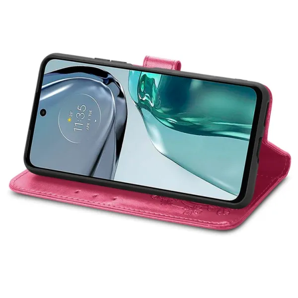 ART Peňaženkový kryt Motorola Moto G62 5G FLOWERS tmavoružový