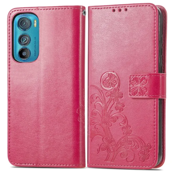 ART Peňaženkový kryt Motorola Edge 30 FLOWERS tmavoružový