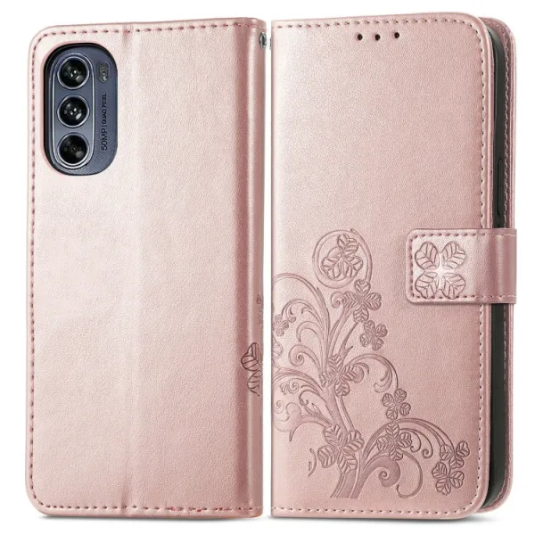 ART Peňaženkový kryt Motorola Moto G52 FLOWERS svetloružový