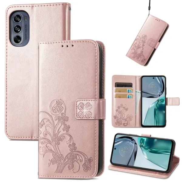 ART Peňaženkový kryt Motorola Moto G52 FLOWERS svetloružový