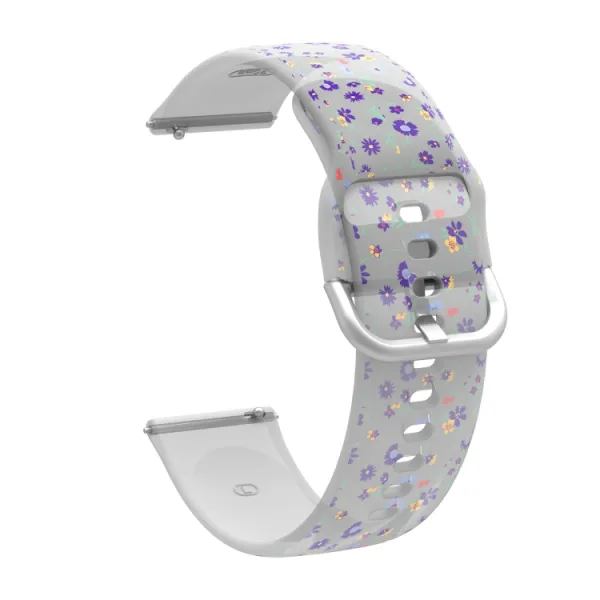 ART Silikónový remienok Samsung Galaxy Watch 5 (40mm / 44mm) 5 Pro 45mm PURPLE FLOWER