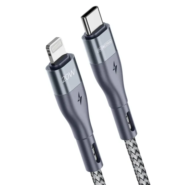 DUZZONA 20W Kábel USB Typ-C - Lightning 1m šedý