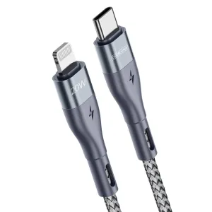 DUZZONA 20W Kábel USB Typ-C - Lightning 1m šedý