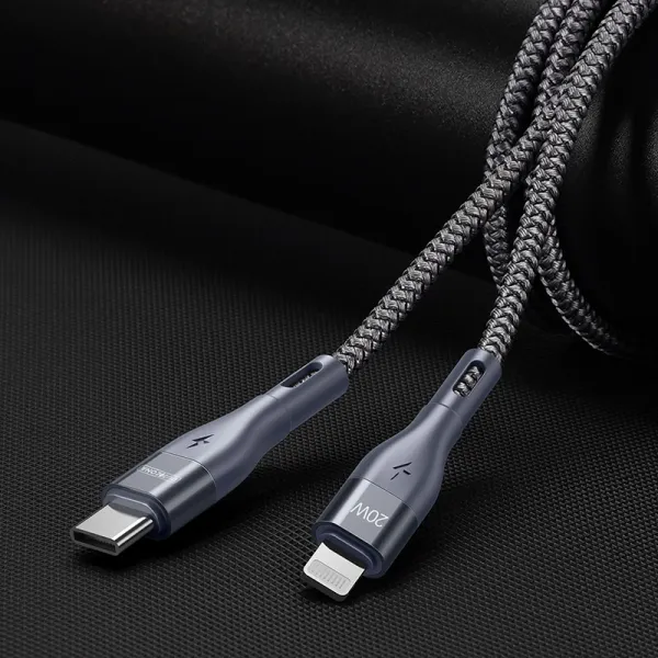 DUZZONA 20W Kábel USB Typ-C - Lightning 1m šedý