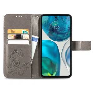 ART Peňaženkový kryt Motorola Moto G42 FLOWERS šedý