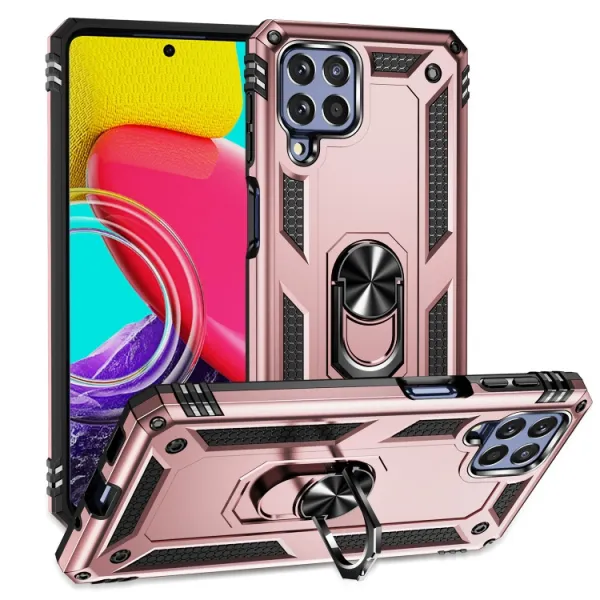 RING Obal s držiakom pre Samsung Galaxy M53 5G ružovozlatý