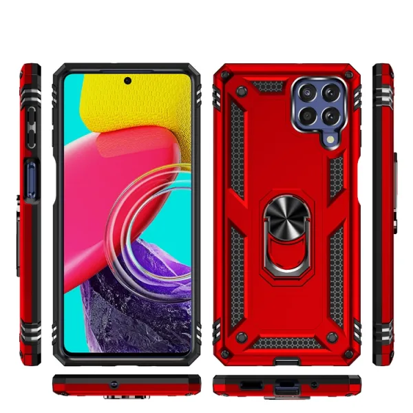 RING Obal s držiakom pre Samsung Galaxy M53 5G červený