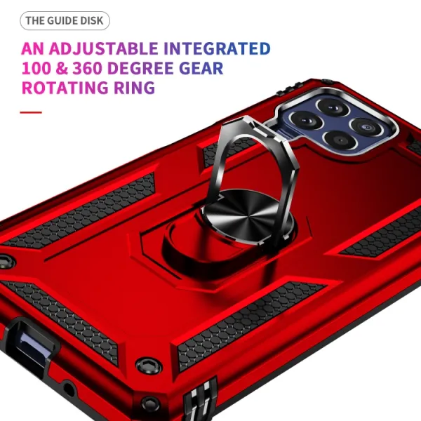 RING Obal s držiakom pre Samsung Galaxy M53 5G červený