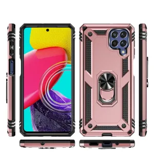 RING Obal s držiakom pre Samsung Galaxy M53 5G ružovozlatý