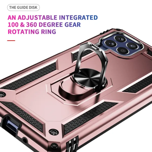 RING Obal s držiakom pre Samsung Galaxy M53 5G ružovozlatý
