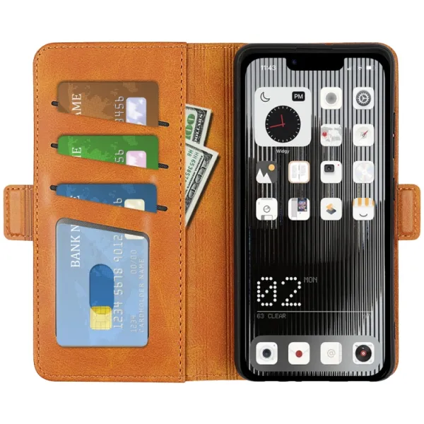 SIDE Peňaženkové puzdro pre Nothing Phone 1 svetlohnedé